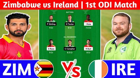 Zim Vs Ire Dream Prediction Zim Vs Ire Dream Team Zim Vs Ire