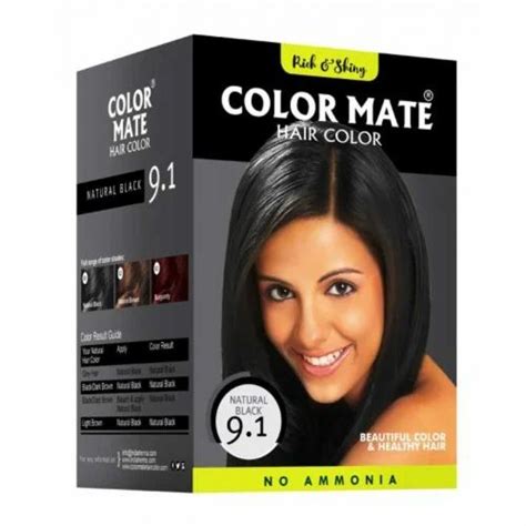 Powder Natural Black Color Mate Hair Color Packaging Size Gm