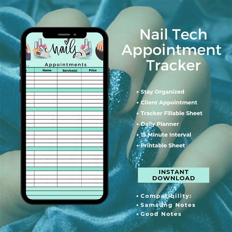 Nail Appointment Log Nail Salon Clients Form Scheduler Printable Hairdresser Appointment Form