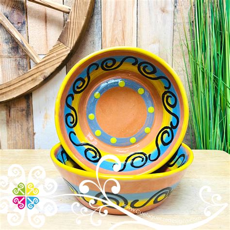 Set Of 4 Plato Hondo Pozolero Clay Bowl Guelaguetza Designs