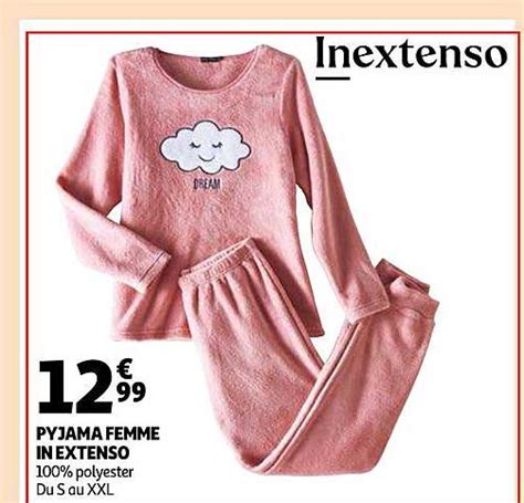 Promo Pyjama Femme In Extenso Chez Auchan Icatalogue Fr