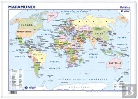 Mapa Escritorio Mapamundi Fisico Politico Edigol Ediciones Livro