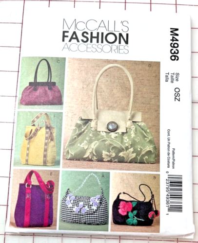 Uncut Oop Mccalls Fashion Accessories Pattern Handbags Purses