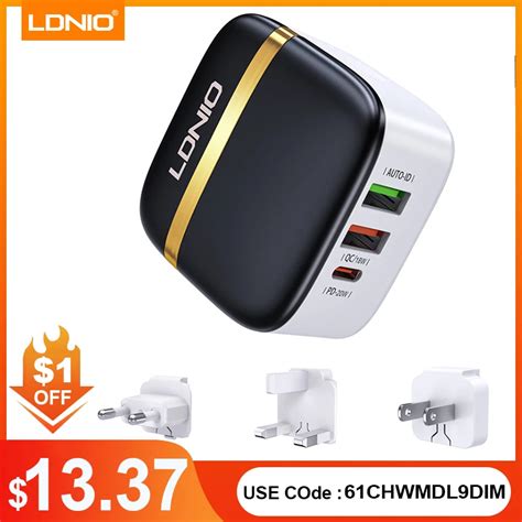 LDNIO A3513Q Carregador De Parede USB Pd QC3 0 Carregadores De Telefone