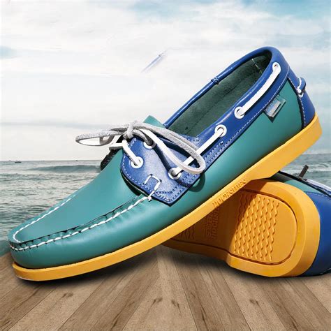 Mocassins bateau grandes tailles en cuir véritable pour homme Mon