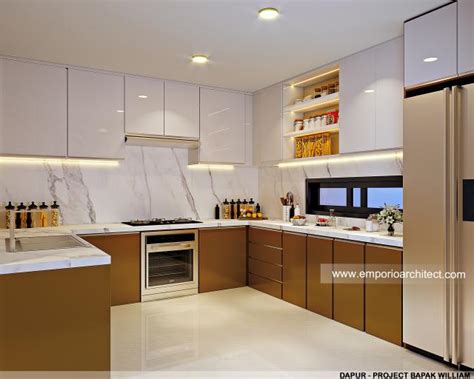 Desain Ruang Makan Dan Dapur Rumah Modern Lantai Bapak Kvn Di Kediri