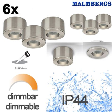 6er Set LED Spots Einbau Aufbau Dimmbar Alu Kaufland De