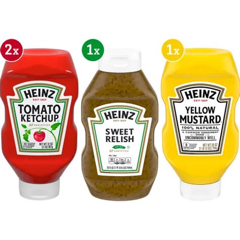 Heinz Ketchup Mustard And Relish Picnic Pack 4 Pack