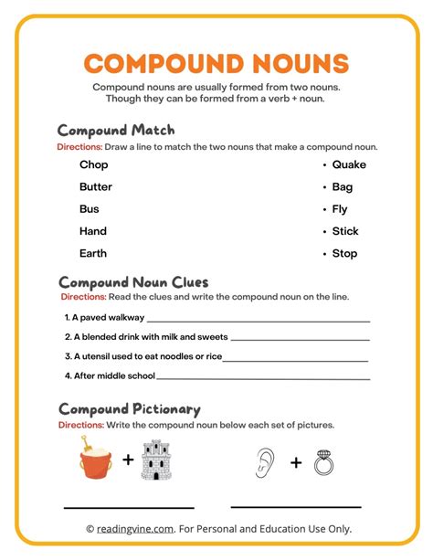 Compound Noun Worksheets Definition And Examples Readingvine
