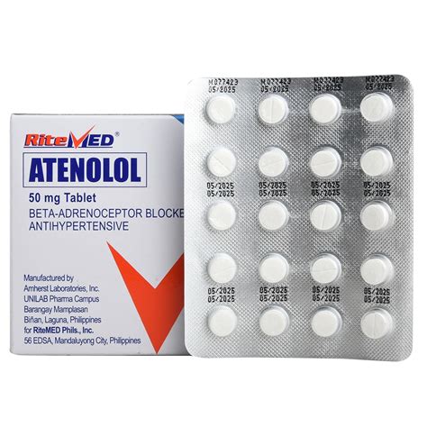 Ritemed Ritemed Atenolol 50mg 1 Tablet [prescription Required] Watsons Philippines