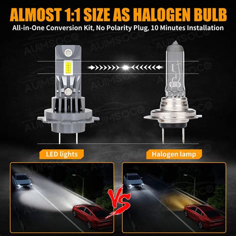 AUIMSOCO H7 H7 LED Headlights Bulbs High Low Beam Super White Combo