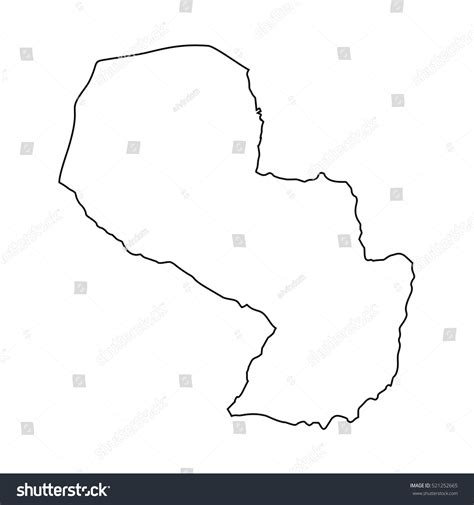 Map Black Outline Paraguay Stock Vector (Royalty Free) 521252665 ...