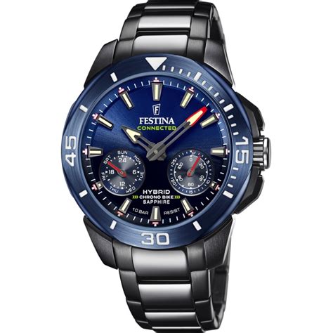 F Festina Chrono Bike Connected Hybrid Smartwatch Noir Bleu