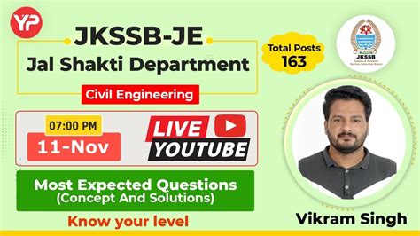 Jkssb Je Civil Engg Live Class Most Expected Questions Concepts And