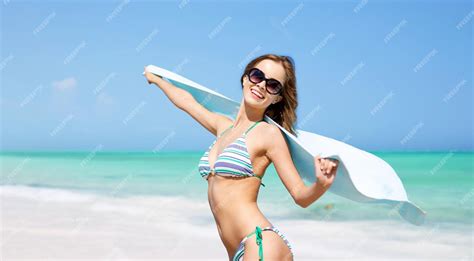 Premium Photo Travel People Summer Holidays And Vacation Concept Beautiful Woman In Bikini