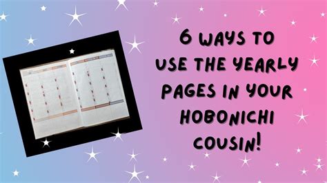 Six Ways To Use The Yearly Spread In Your Hobonichi Cousin YouTube