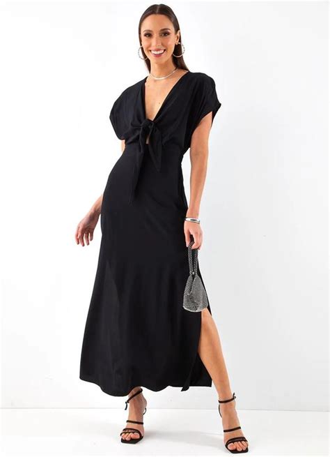 Vestido Em Viscose Preto Colcci