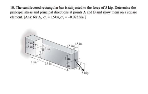 10 The Cantilevered Rectangular Bar Is Subjected To The Force Of 5 Kip