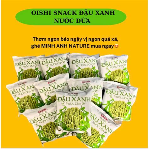 OISHI SNACK ĐẬU XANH NƯỚC DỪA 12g BIM BIM ĐẬU XANH snack Bắp Ngọt