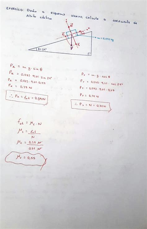 Solution Atrito Sobre Um Plano Inclinado Teoria Demonstração E