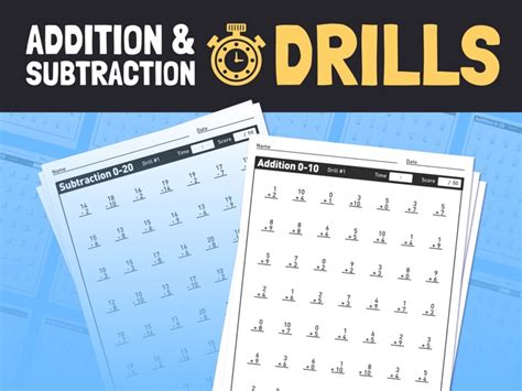 Timed Addition And Subtraction Drills