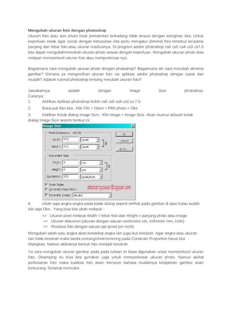 Docx Mengubah Ukuran Foto Dengan Photoshop Dokumen Tips