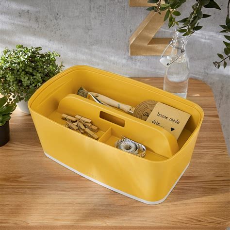 Leitz Mybox Cosy Klein Aufbewahrungsbox Mit Organiser Warmes Gelb