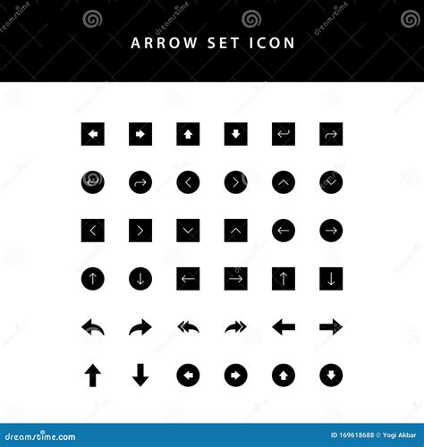 Arrows Icons Set Glyph Style Stock Vector Illustration Of Link