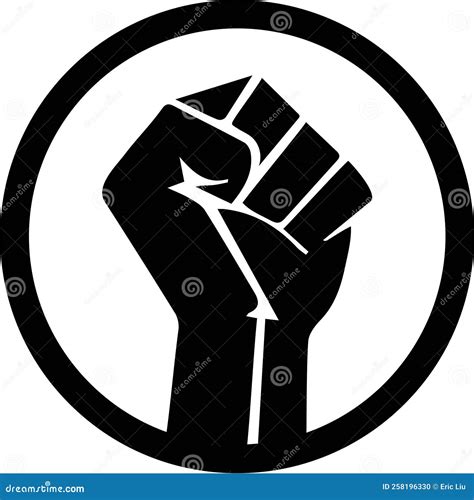 Black Lives Matter Fist Icon Protest Power Civil Right Humanity Stock