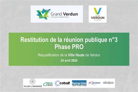 Communauté d Agglomération du Grand VerdunRéunion publique Restitution