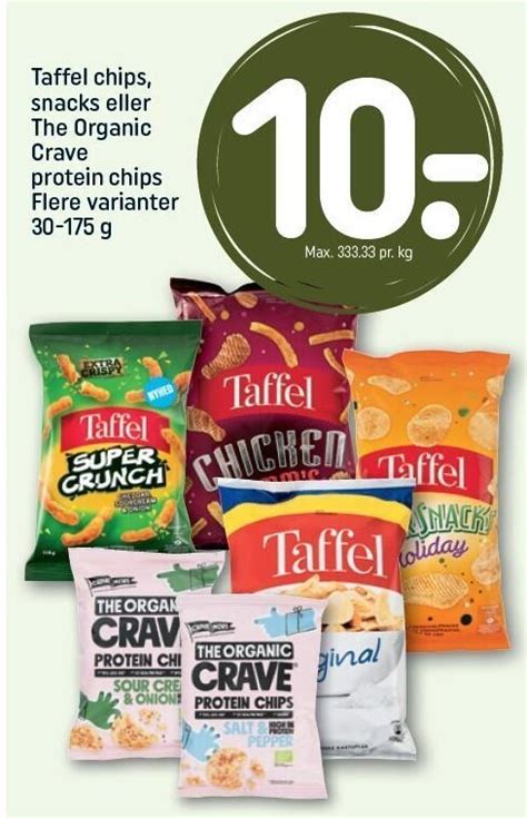 Taffel Chips Snacks El The Organic Crave Protein Chips Tilbud Hos