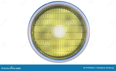 Headlights Of A Car 3D Render Isolated Stock Illustration