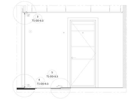 Section Detail For Fixed Toughened Glass Partition In Washroom DWG