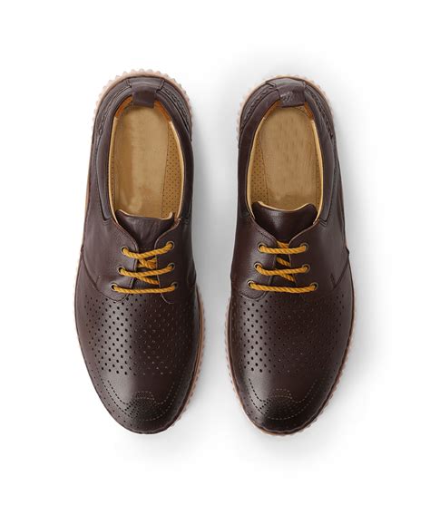 Men's Dark Brown Leather Casual Brogues Shoes