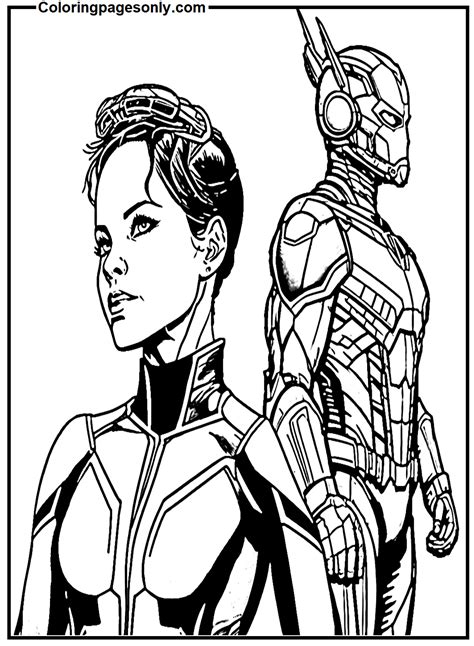 The Wasp And Ant Man Coloring Page Free Printable Coloring Pages