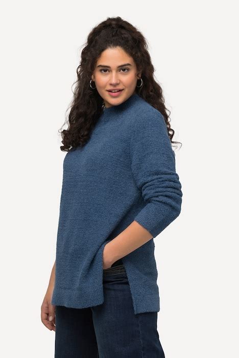 Cuddly Long Sleeve Turtleneck Sweater Ink Blue Ulla Popken