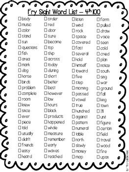 Fry Sight Word Lists Th Words By Miss Cobblestone S Resources