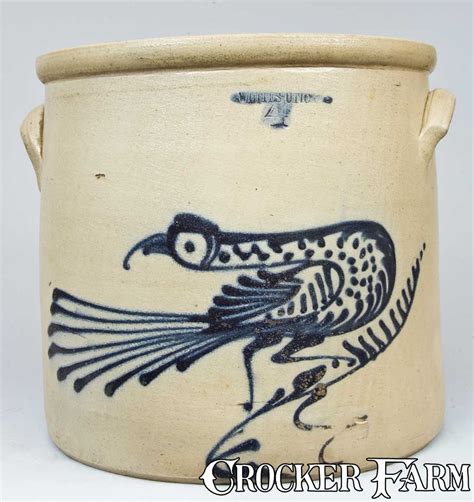 Whites Utica Stoneware Bird Crock Lot 35 March 21 2009 Stoneware