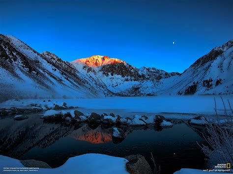 Wallpaper Landscape Lake Nature Reflection Snow Winter Sunrise