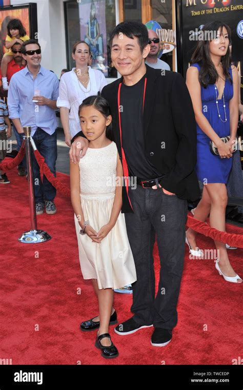 Los Angeles Ca July 27 2008 Jet Li And Daughter Jane At The Premiere Of Her New Movie The