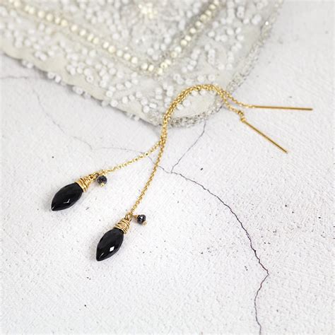 Black Spinel Earrings Black Diamond Earrings