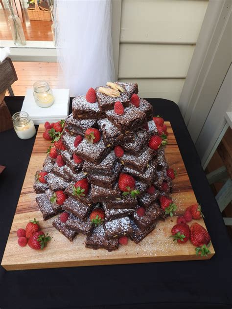 Wedding Brownie Tower Wedding Brownies Wedding Desserts Wedding Food