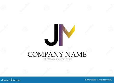 Letter Jm Abstract Initial Logo Design Vector Stock Vector