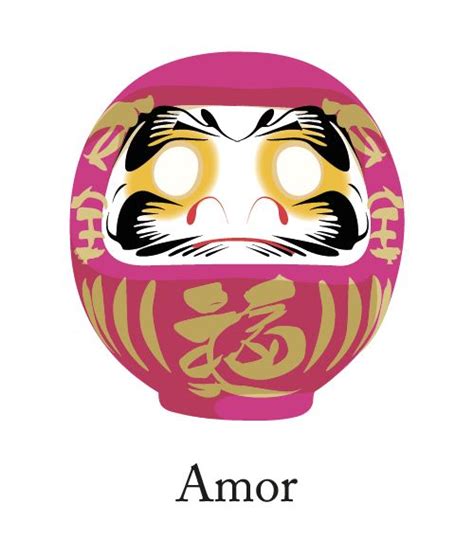 Daruma rosa Amuleto tradicional japonés que se relaciona con el amor