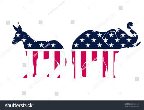 Usa Political Parties Symbols Democrats Repbublicans Stock Vector ...