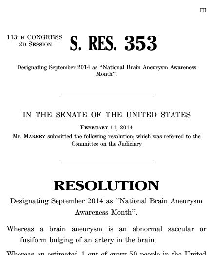 The Us Senate Resolution 176 Designates September 2015 As National