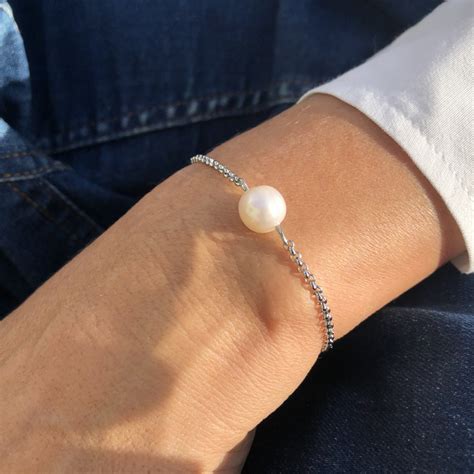 Bracelet R Alis Avec Une V Ritable Perle D Eau Douce