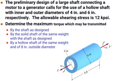 Solved The Preliminary Design Of A Large Shaft Connecting Chegg