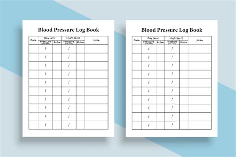 Pulse Tracker Journal Interior Blood Pressure Logbook Template