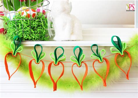 Easy Felt Carrot Garland Easter Craft Positivelysplendid